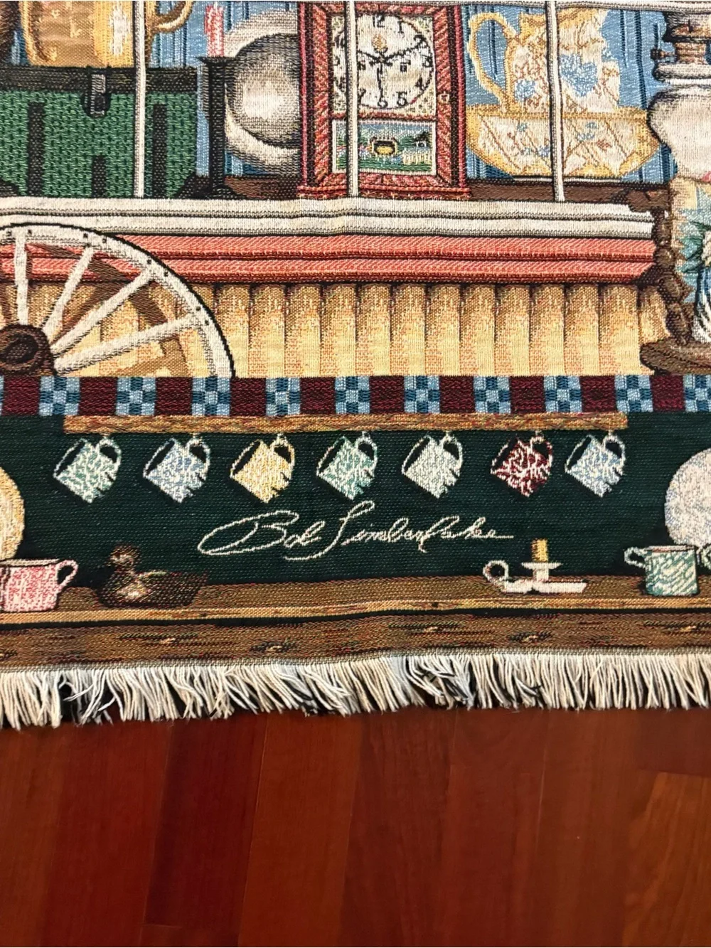 Vintage Bob Timberlake Tapestry Throw Blanket Antique Gallery Store Americana  A